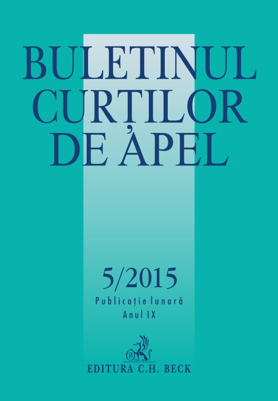 Buletinul Curtilor de Apel nr. 5/2015 - Editura C.H. Beck