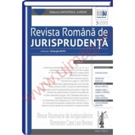 Revista romana de jurisprudenta nr. 3/2013