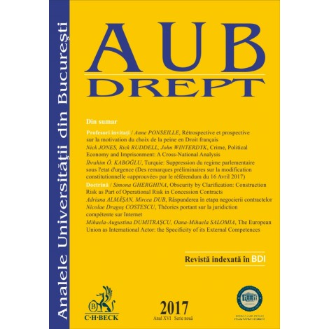 Analele Universitatii din Bucuresti - Seria Drept, 2017