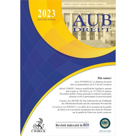Analele Universității din București - Seria Drept, 2023