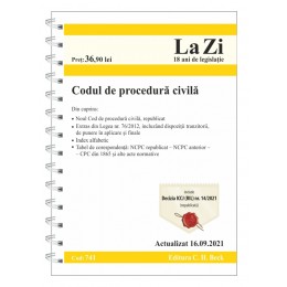 Codul de procedură civilă. Cod 741. Actualizat la 16.09.2021