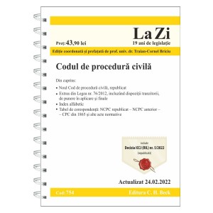 Codul de procedură civilă. Cod 754. Actualizat la 24.02.2022