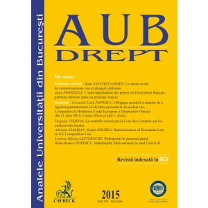  Analele Universitatii din Bucuresti - Seria Drept, 2015 