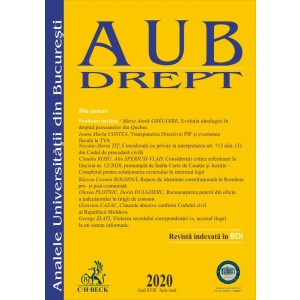 Analele Universității din București - Seria Drept, 2020