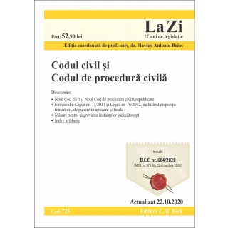 Codul civil şi Codul de procedură civilă. Cod 725. Actualizat la 22.10.2020