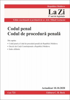 Codul penal. Codul de procedură penală – Republica Moldova. Cod 721. Actualizat la 10.10.2020