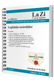 Legislația societăților. Cod 722. Actualizat la 16.10.2020
