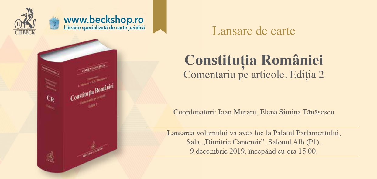 Lansare de carte – „Constituția României. Comentariu pe articole. Ediția 2