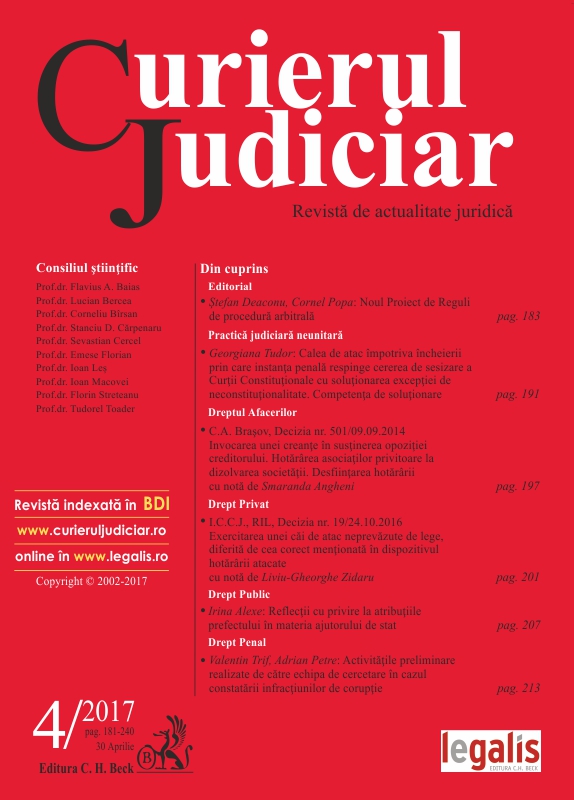 Revista Curierul Judiciar nr. 4/2017
