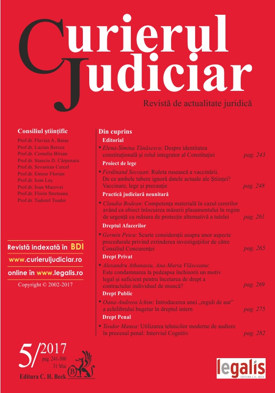 Revista Curierul Judiciar nr. 5/2017