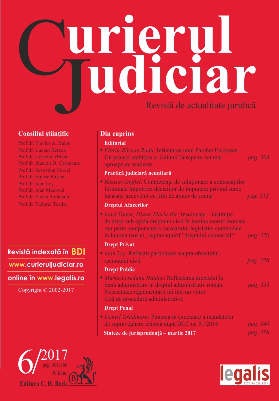 Revista Curierul Judiciar nr. 6/2017