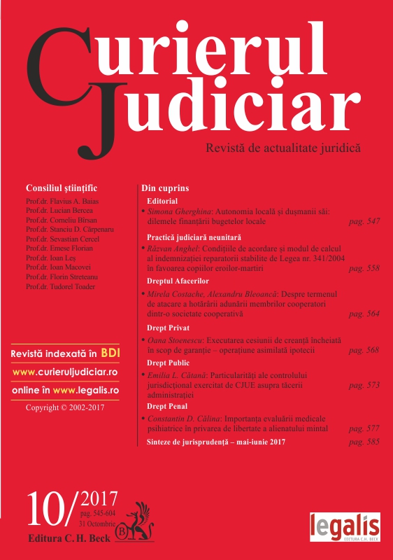 Revista Curierul Judiciar nr. 9/2017